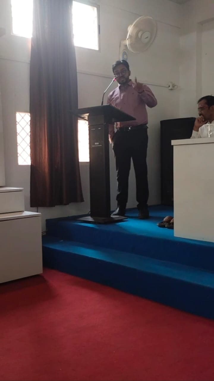 Startup Supports founder addressing a business gathering